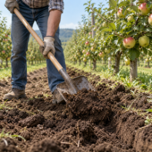 Apple orchard soil preparation — illustrative image