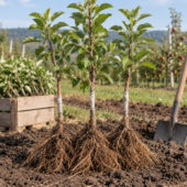 Apple orchard sapling selection — illustrative image
