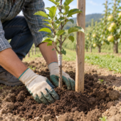 Apple orchard tree planting — illustrative image