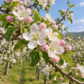 Apple orchard spring flowering — illustrative image